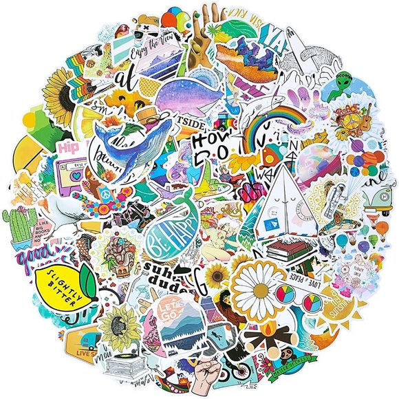 200PCS Cute VSCO Stickers Mixed Colorful Waterproof Vinyl Stickers